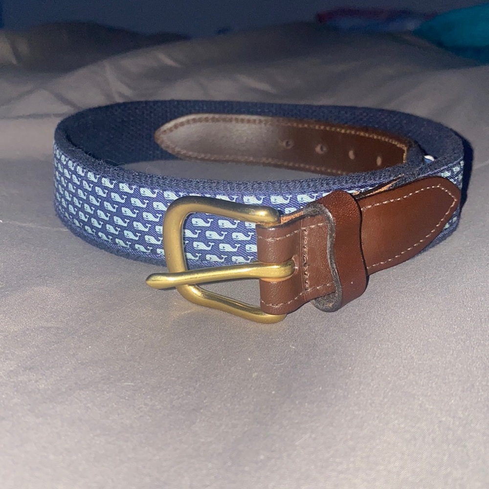 Vineyard Vines Whale Canvas Club Belt (Size - 26, Color - Vineyard Navy)